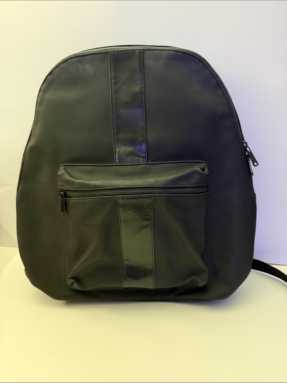 Women’s Black Backpack/ Purse Wipeable Vinyl plus Leather Details